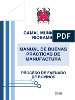 Manual de Buenas Practicas de Manufactura Proceso de Faenamiento de Bovinos 0008