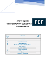 A Term Paper On "Environment of Doing Business With Banking Sector"