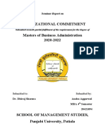 Organizational Commitment Masters of Business Administration 2020-2022