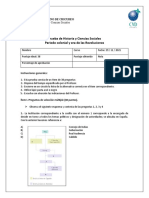 Prueba 8° Colonial y Era de Las Revoluciones