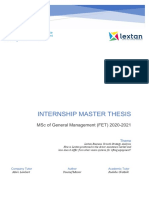 Internship Master Thesis: MSC of General Management (Fet) 2020-2021