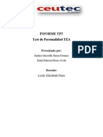 Actividad #11. Elaborar El Informe Test de Personalidad de TEA - TPT de La Aplicación A Un Compañero de Clase.