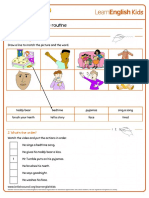 Video Zone MR Tumbles Bedtime Routine Worksheet