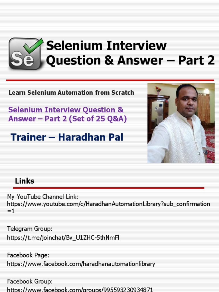 Selenium Interview Q&A: Part 2 | PDF | Selenium (Software) | X Path