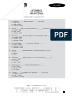 Intermediate Unit 6 Handout 1 Multiple Choice: Complete The Following Sentences With The Appropriate Form