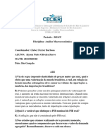 Análise Macroeconômica sobre Exportações, Importações, PIB, Demanda Agregada e Crescimento de Curto Prazo