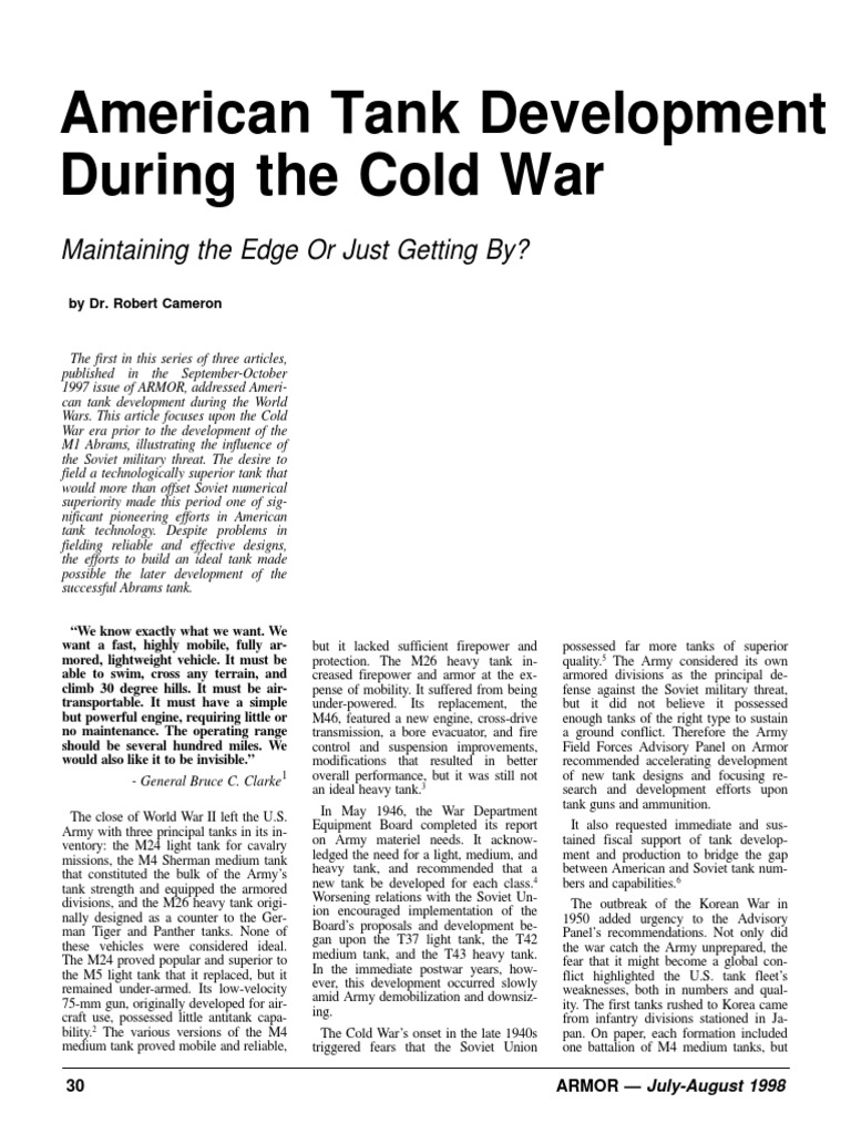 American Cold War Tank Development | PDF | Tanks | Armoured Fighting ...