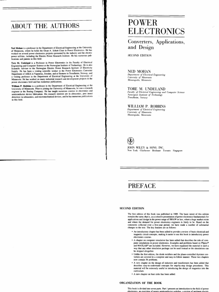 Power Electronics By Ned Mohan PDF Science Electronics
