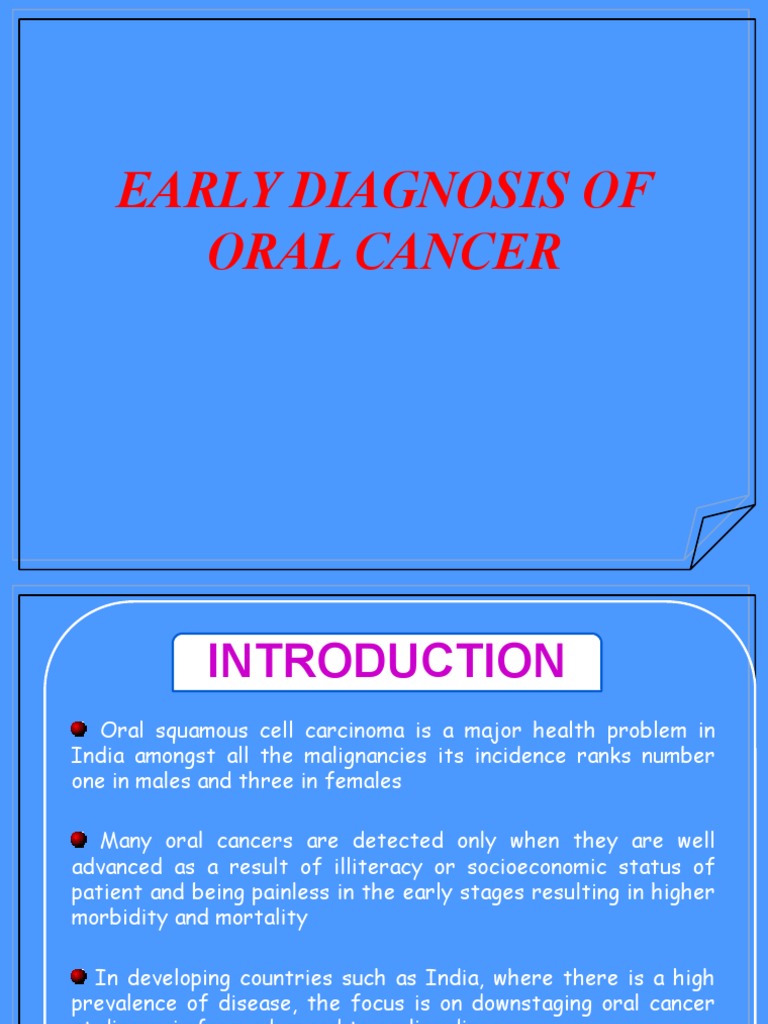 Early Detection Techniques for Oral Cancer | PDF | Cytopathology | Cancer