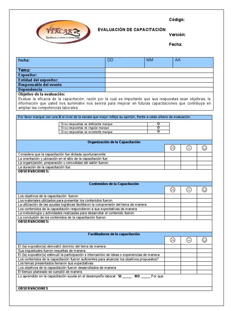 Evaluacion de Capacitacion | PDF | Evaluación | Cognición