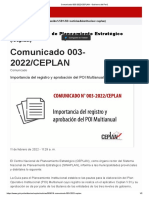 Comunicado 003-2022 - CEPLAN - Gobierno Del Perú