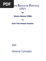 Nterprise Esource Lanning (ERP) : by Rizwan Manzoor (MBA) To Syed Talat Hussain Hussaini