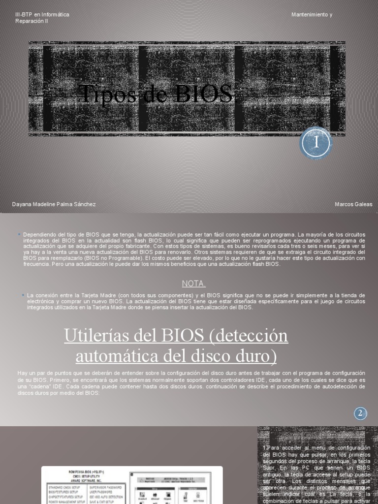 Tipos de BIOS y Configuración IDE | PDF | Bios | Archivo de computadora