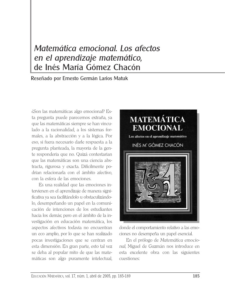 Matematica y Las Emociones | PDF | Las emociones | Aprendizaje
