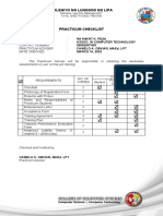 Lipa City College Practicum Checklist