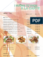 A la carte grilled meat and seafood menu