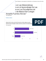 Aprendizaje en Las Matemáticas "Dificultades en El Aprendizaje de Las Matemáticas en Los Estudiantes de Octavo Año de Básica Del Colegio Amarilis Fuentes Alcivar."