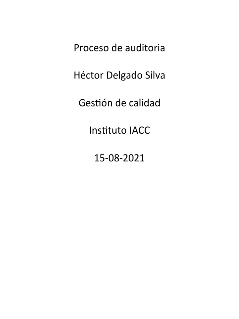Auditoría Interna ISO 9001:2015 en SGC | PDF | Sistema de manejo de ...
