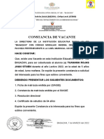 Constancia de Vacante