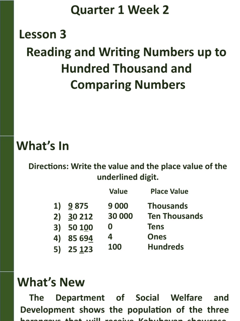 Math 4 Quarter 1 Week 2 Pdf Notation Mathematics