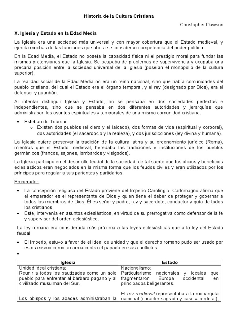 Historia de La Cultura Cristiana | PDF | Edades medias | Iglesia Católica