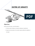 Topic: Centre of Gravity: Objectives