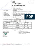 Certificate OF Sampling and Analysis: Professional Marine & Cargo Surveyor