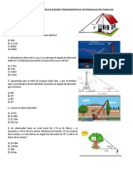 Problemas de Aplicación de Razones Trigonometricas en Triangulos Rectangulos