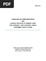 ANNEX 2m Guidelines On Home Monitoring and Clinical Protocol at Primary Care For Cat 1 and 2 Mild Confirmed COVID-19 Cases 02122021