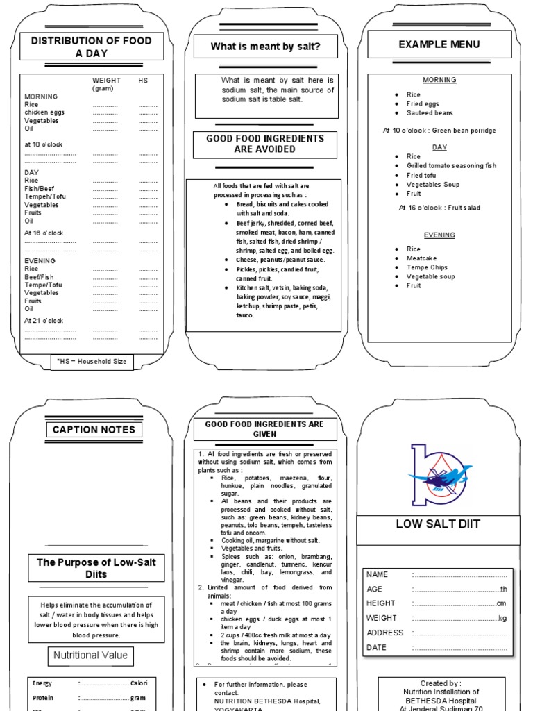 Low-Salt Diet Meal Plan Guide | PDF | Foods | Tofu