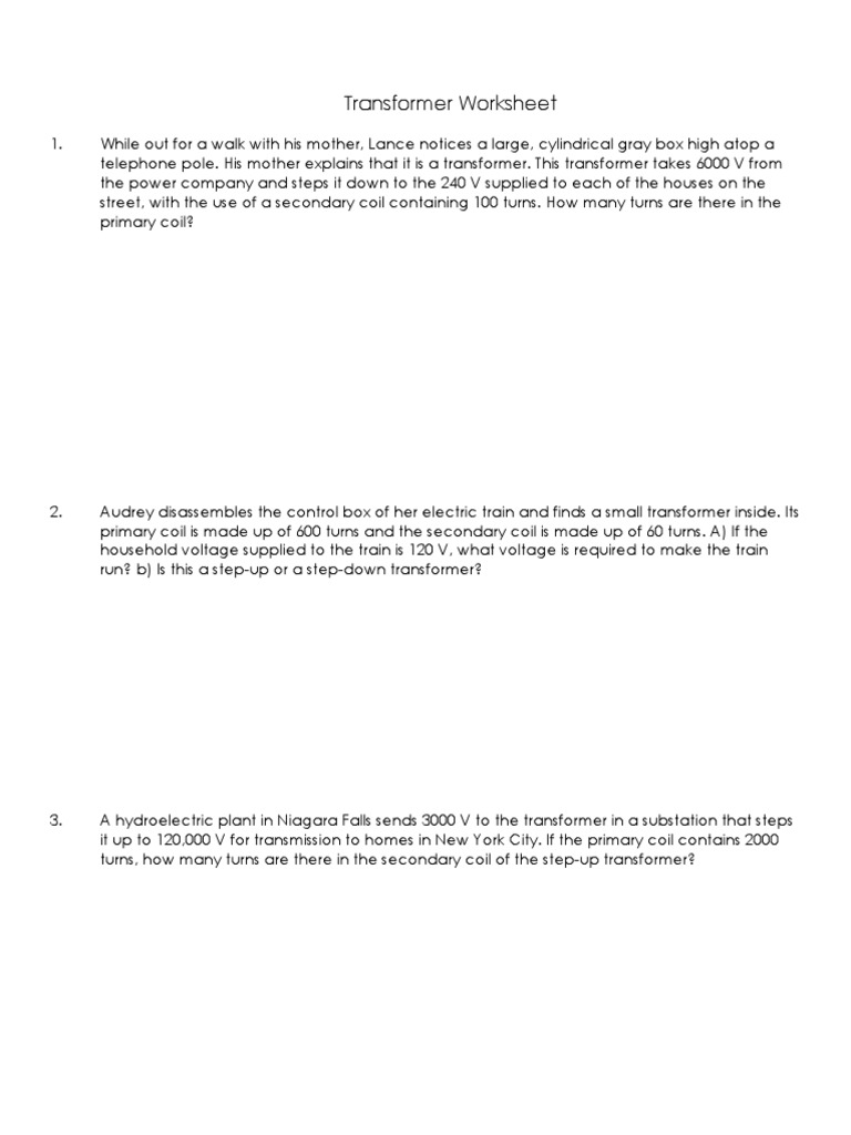 transformers-worksheet-pdf