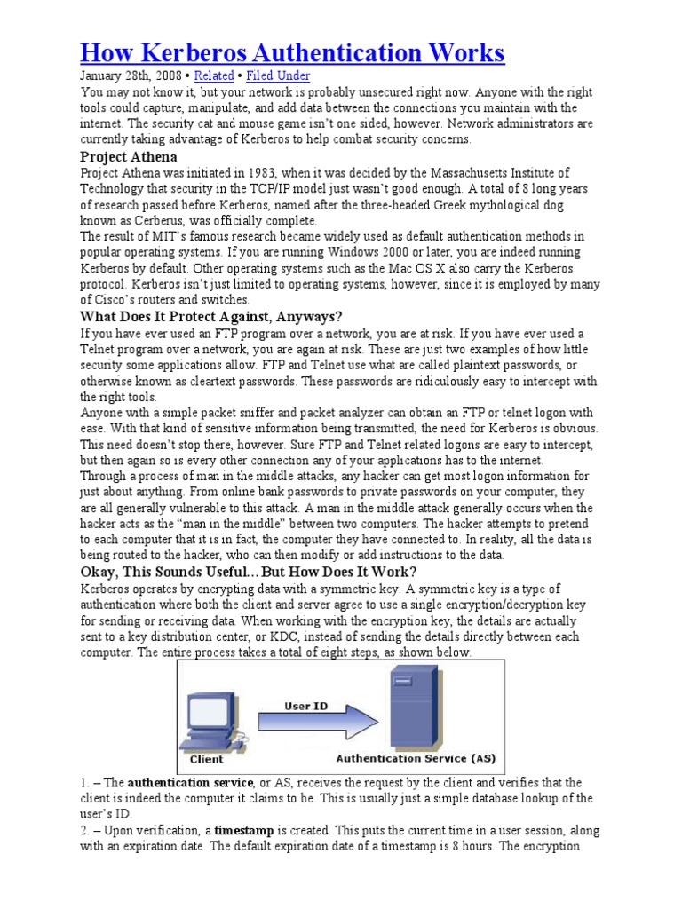 How Kerberos Authentication Works | PDF | File Transfer Protocol ...