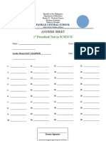 1 Periodical Test in SCIENCE: Answer Sheet