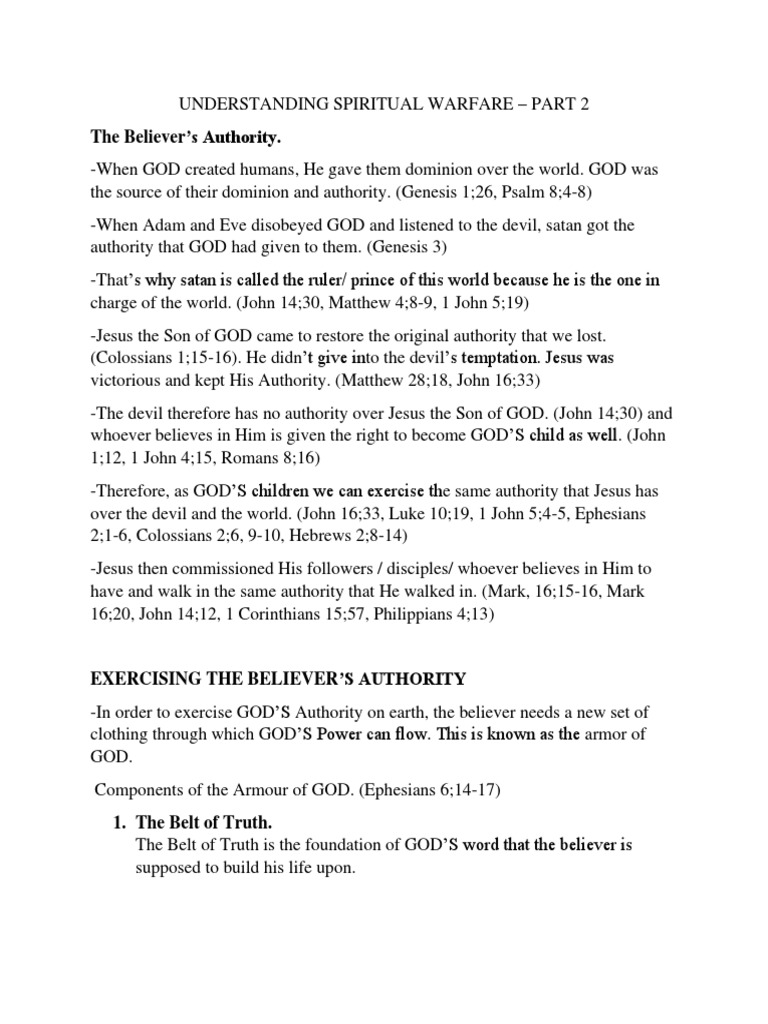 Believer's Authority PDF Jesus Gospel Of Mark