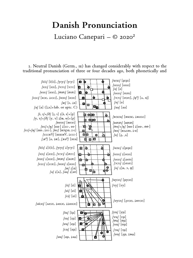 Danish Pronunciation Luciano Canepari 2020" PDF Linguistics