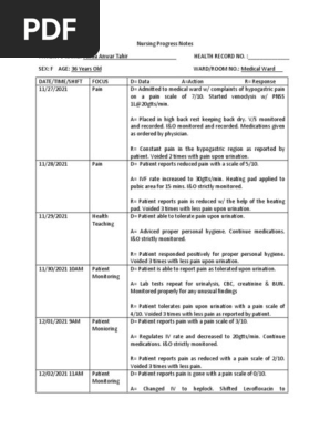 Nursing Progress Notes FINAL