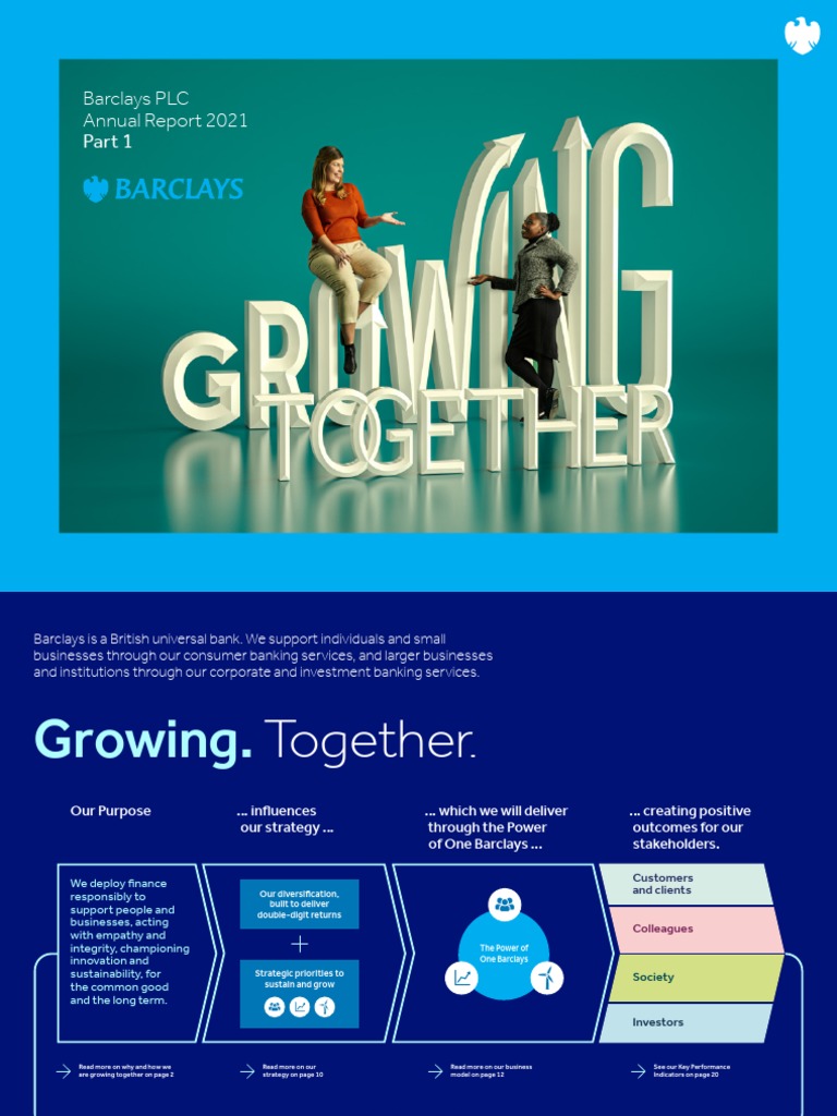 BarclaysPLCAnnualReport2021 PDF Banks Barclays