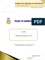 ANIMATEUR DEQUIPE EN VENTE DIRECTE VAE Dossier de Candidature