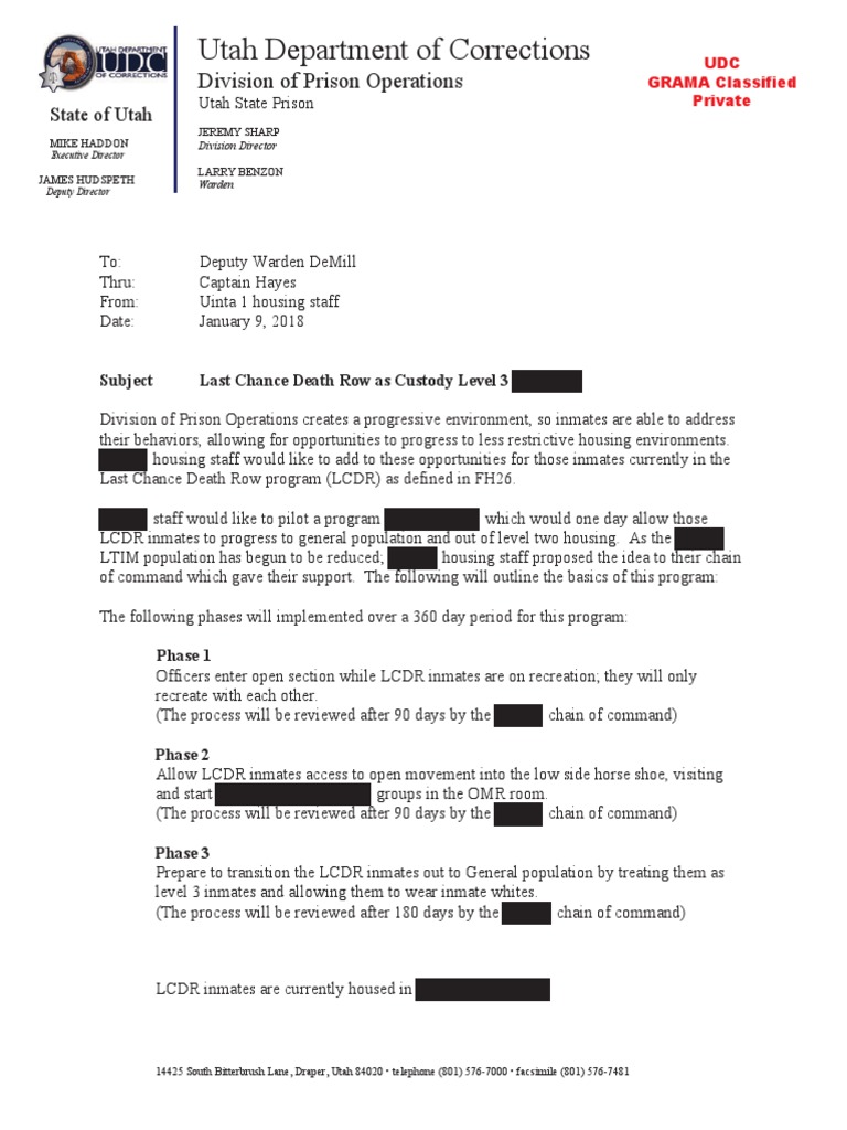 U1 Level 3 Revised Redacted | PDF | Prison | Penal Imprisonment