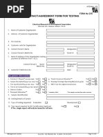 Contract/Agreement Form For Testing: Electrical Research & Development Association