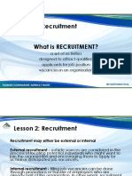 Lesson 2: Recruitment What Is Recruitment?