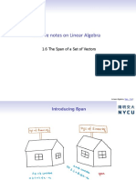 Lecture Notes On Linear Algebra: 1.6 The Span of A Set of Vectors