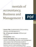 Fundamentals of Accountancy, Business and Management 1