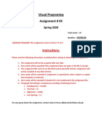 Visual Programing Assignment # 03: Instructions