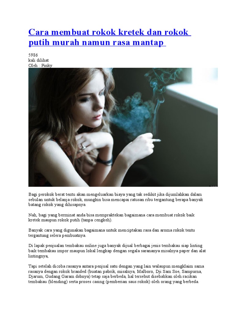 Cara Membuat Rokok Kretek dan Putih | PDF