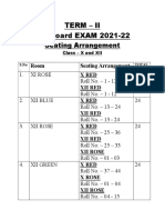 Term - Ii Pre-Board EXAM 2021-22: Seating Arrangement