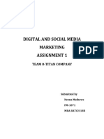 Digital and Social Media Marketing Assignment 1: Team 8-Titan Company
