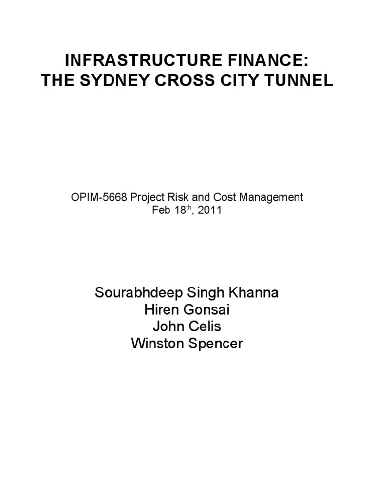 Sydney Cross City Analysis PDF PublicPrivate Partnership Toll Road