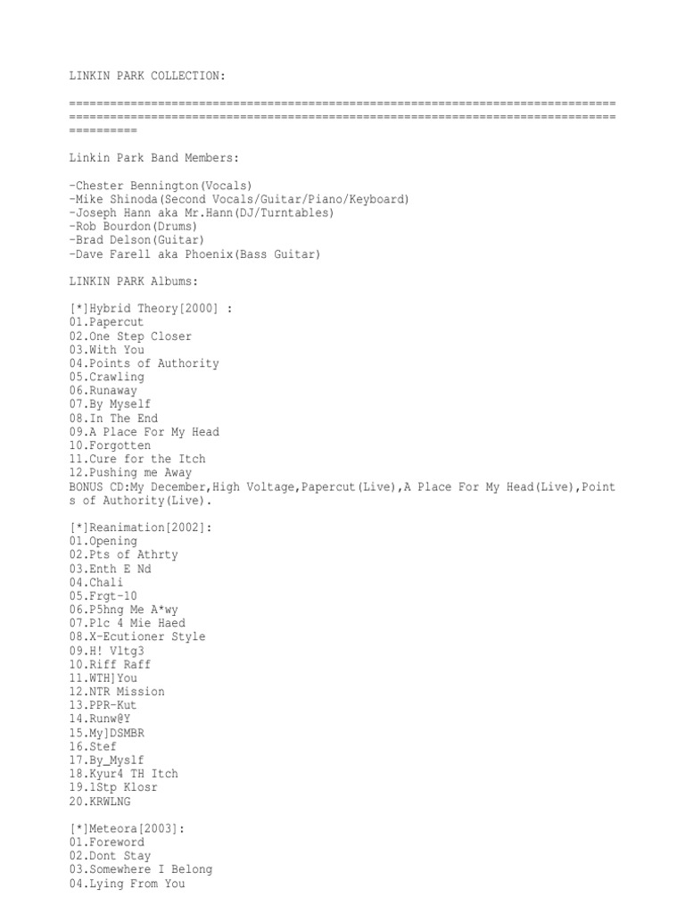 Linkin Park Pdf Music Industry Rock Music