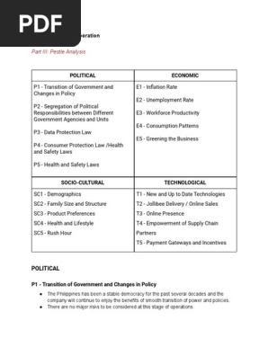Pestle Analysis